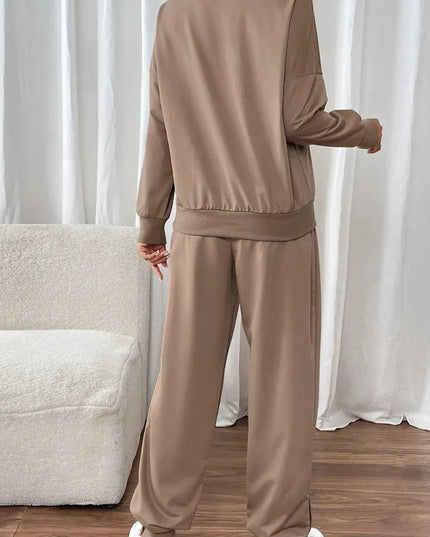 Perfee Women's Drawstring Long Sleeve Top and Pants Set