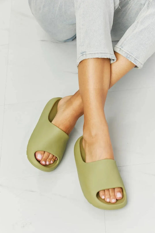 NOOK JOI Cozy Comfort Slides in Green