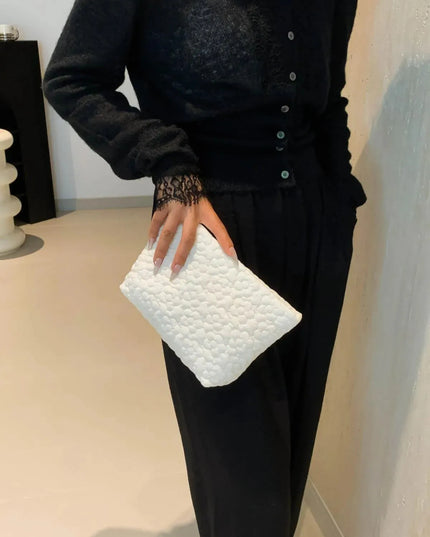 Floral Patterned Polyester Evening Clutch