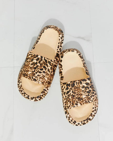 MMShoes Leopard Print Open Toe Comfort Slides