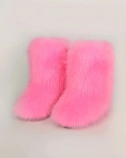 Cozy Fuzzy Flat Platform Boots