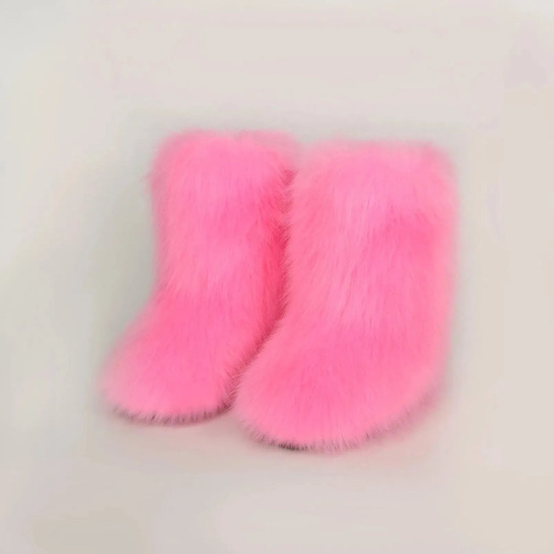 Cozy Fuzzy Flat Platform Boots