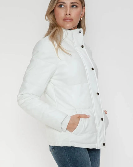 YMI Pocketed Zip Up Turtleneck Puffer Jacket - ShopEasier