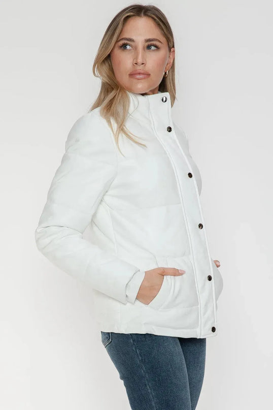 YMI Pocketed Zip Up Turtleneck Puffer Jacket - ShopEasier