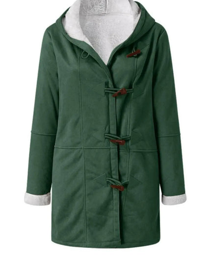 Hooded Toggle Jacket with Pockets and Long Sleeves