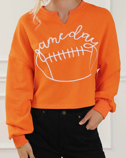 Touchdown Ready Football Graphic Notched Sweatshirt