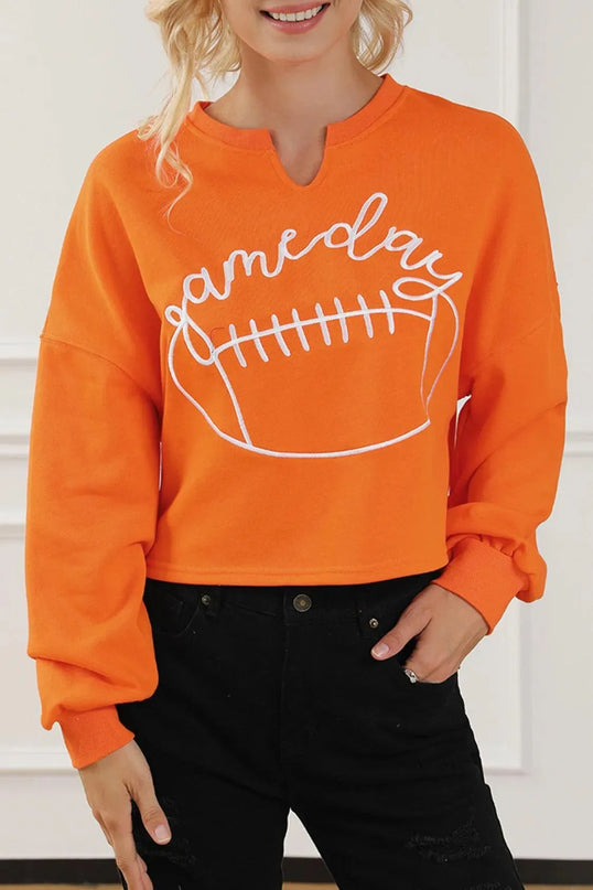 Touchdown Ready Football Graphic Notched Sweatshirt