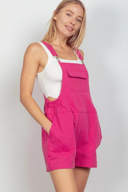 VERY J Adjustable Suspender Overalls with Pockets - ShopEasier